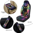 thumbnail image 6 of Xixirimido Automotive Seat Covers for Cars Trucks and SUVs Car Seat Covers for Front Seats with Car Seatbelt Covers & Armrest Box Cover, Set of 5, Cat Vibrant Floral Starry Night, 6 of 8
