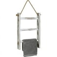 thumbnail image 4 of 3-Tier Mini Whitewashed Wood Wall-Hanging Hand Towel Storage Ladder with Rope, 4 of 6