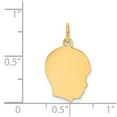 thumbnail image 2 of 10K Plain Medium .013 Gauge Facing Right Engravable Head Charm in 10k Yellow Gold, 2 of 3