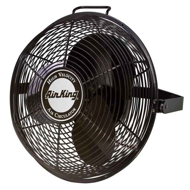 Air King 9314 Ventilador de montaje múltiple de alta velocidad de grado industrial de 14 pulgadas, negro