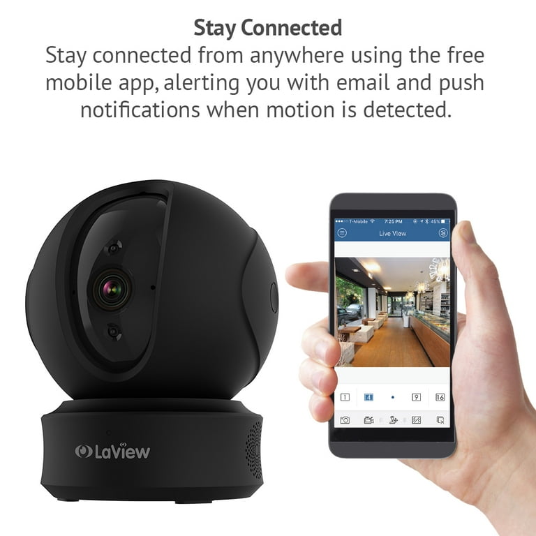 laview one pt 1080p wireless indoor surveillance camera