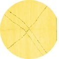 thumbnail image 1 of Ahgly Company Indoor Round Solid Yellow Modern Area Rugs, 7' Round, 1 of 4