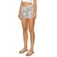 thumbnail image 2 of Cali1850 Women's Casual Linen Shorts - Drawstring Smocked Waist Oceanside Lounge Beach Printed Pants with Pockets, 2 of 4