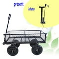 thumbnail image 4 of Mesh Steel Garden Cart 550 lbs, Folding Utility Wagon with 10 Inch Wheels, Black, 4 of 6