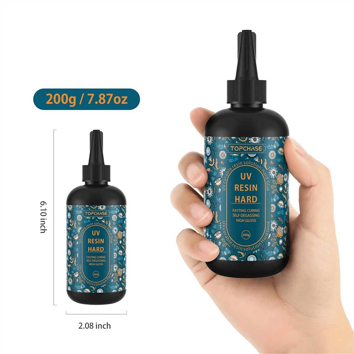 UV Resin 200g Crystal Clear UV Resin, Upgraded UV Resin Hard Type, Resin UV Fast Cured for Jewelry Making, DIY Craft