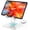 White(L-Metal), variant on OCYCLONE for Tablet Stand 360 Rotating, Adjustable Tablet Stand, Portable Tablet Stand Holder Compatible with 4.7"-15.6" Tablet Phone Stand, White