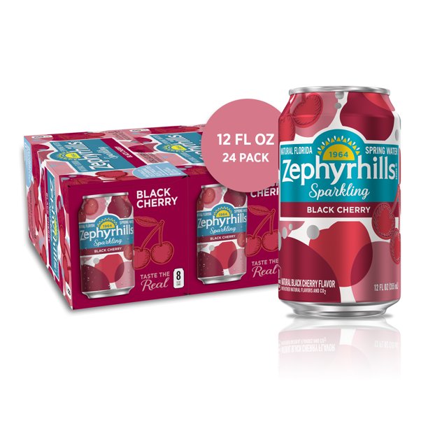 Zephyrhills Sparkling Water, Black Cherry, 12 oz. Cans (24 Count