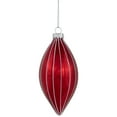thumbnail image 2 of Northlight 5" Shiny Red and White Glittered Striped Glass Finial Christmas Ornament, 2 of 6