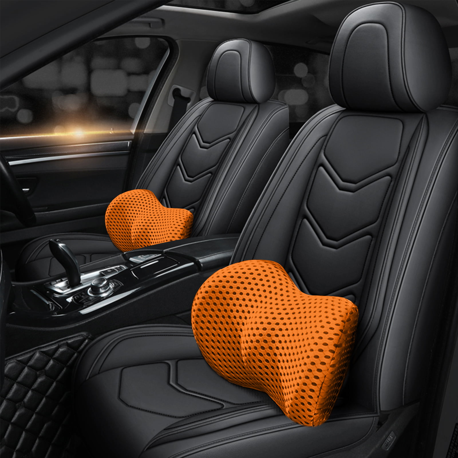 New Orange Car Lumbar Pillow, Car Waist Support Cushion For Lower
