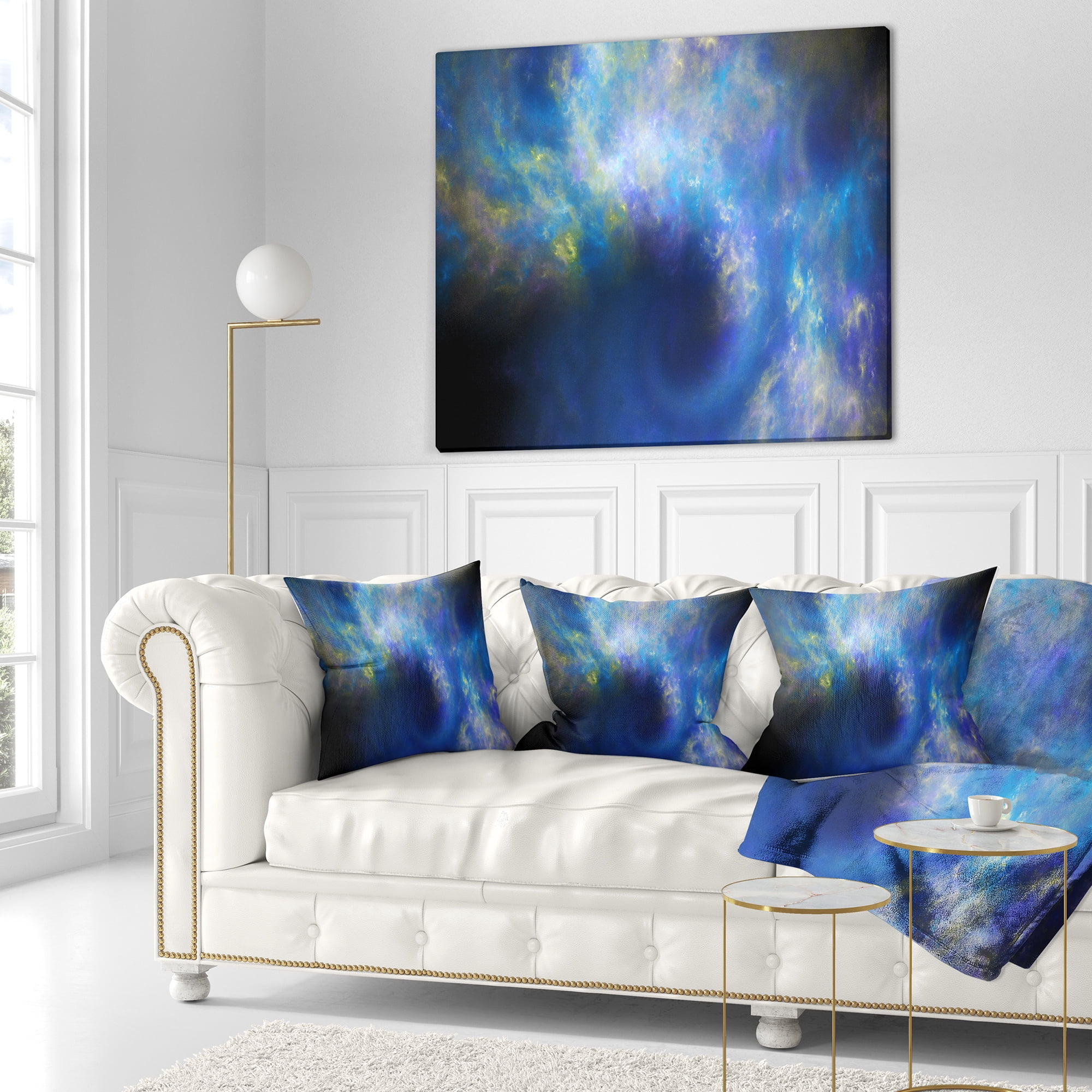 Designart Perfect Whirlwind Starry Sky - Abstract Throw Pillow - 16x16