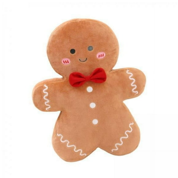 DOLITY 2xFestive Gingerbread Man Soft Throw Pillow for Bedroom Bed Holiday Light brown