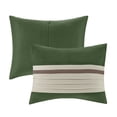 thumbnail image 2 of 7 PC Pieced Faux Suede Comforter Set Green King, 2 of 13