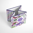 thumbnail image 2 of Bacati - Botanical Purple Cotton Percale Fabric covered Storage, Small Box, 10 L x 10 W x 10 H inches, 2 of 6