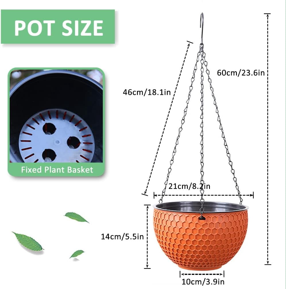 8.3 Inch Hanging Planters for Indoor Plants, Outdoor Garden Planter Pots, Honeycomb