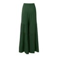 thumbnail image 4 of Women's Tiered Ruffle Hem Wide Leg Pants - Elastic Waist, Flowy Palazzo Boho Style, Casual/Outdoor Wear - Size XL-XXXXXL, 4 of 4