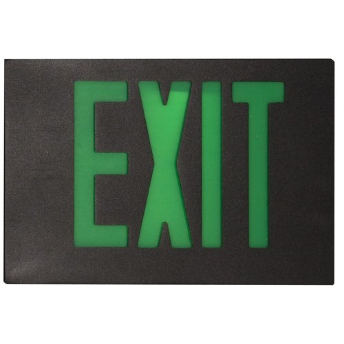 Cast Aluminum LED Exit Sign Face Plate Green LED Black Face Walmart