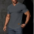 thumbnail image 2 of ZCFZJW Men's Waffle Henley Shirts Knit Muscle Fitted T Shirt Trendy Solid Color Basic V Neck Longline Tops Gym Workout Athletic Shirt Tees Gray XXL, 2 of 9