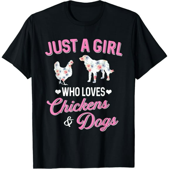 Just A Girl Who Loves Chickens Dog Lover Women Farmer T-Shirt