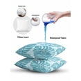 thumbnail image 6 of Outdoor Pillows Waterproof, Teal Blue Monstera Deliciosa Throw Pillows with Inserts Included, Summer Botanical Tropical Indoor Outdoor Decorative Lumbar Pillow for Bed/Couch/Patio 16"x16", 1Pcs, 6 of 8