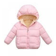 thumbnail image 2 of SYNPOS Kids Boys Girls Children Winter Warm Cotton Padded Jacket Velvet Lining Outerwear Hooded Down Coat For 2-6 Year old, 2 of 9
