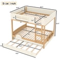 thumbnail image 2 of Harper & Bright Designs Queen Size Bunk Bed with Trundle and Bookshelf, Wood Bunk Bed Frame with Stairs and Guardrail for Boys and Girls, Natural+Beige, 2 of 12