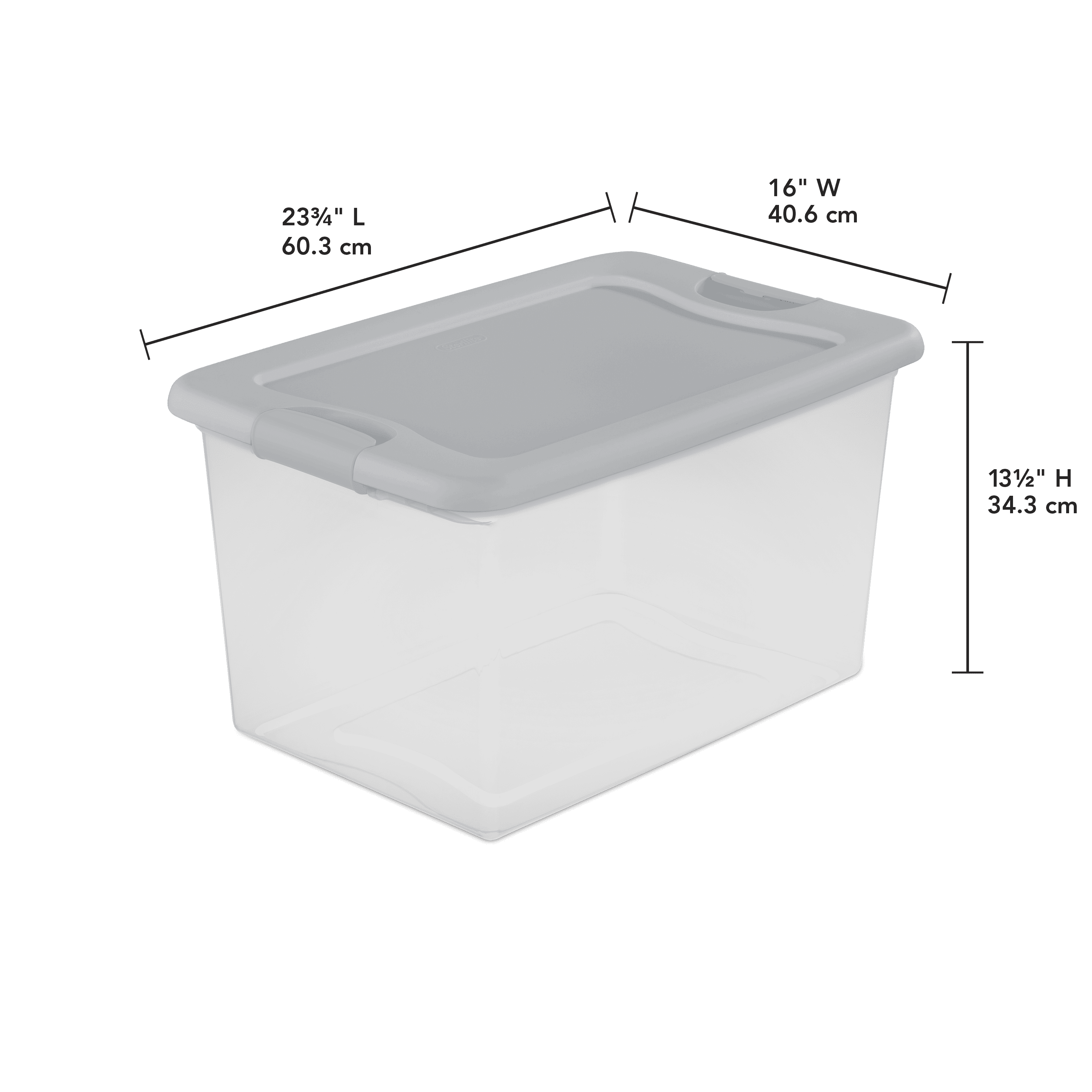 Sterilite 64 Qt. Latching Box Plastic, White, Set of 6 