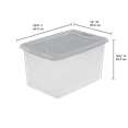 Sterilite 64 Qt. Latching Box Plastic, Silver Tint