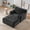Gray, variant on QuzyAor 65.4" Corduroy Boneless Chaise Lounge Sofa, Oversized Reading Chair with 3 Pillows, Deep Seat for Living Room Bedroom, Black