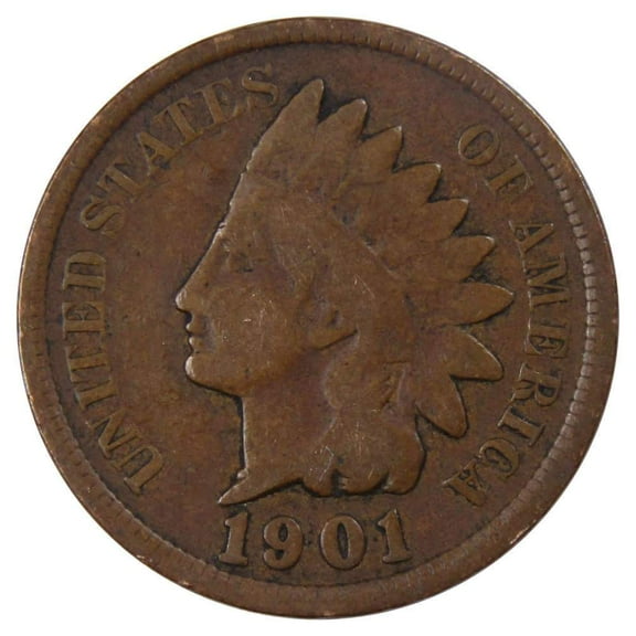 1901 Indian Head Cent G Good Bronze Penny 1c Coin Collectible