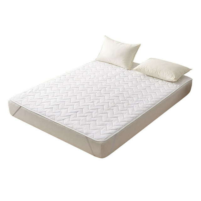Queen Size Mattress Topper, Slip Resistance Soft Comfortable Breathable Easy Care Quilted Bed Pad for Home Hotel