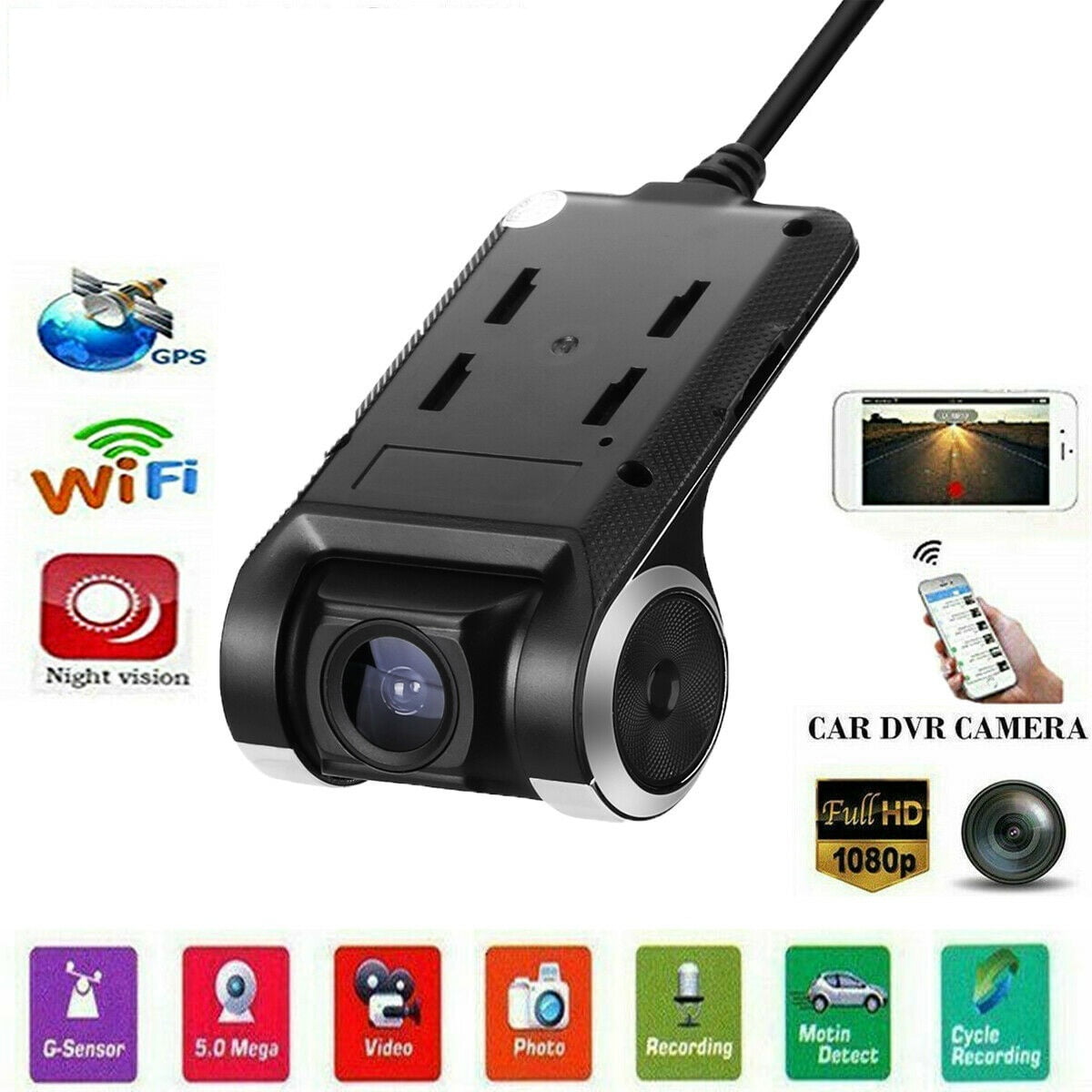 Auto DVR Kamera 720P Video Registrator USB Night Vision Dash Kamera für Android