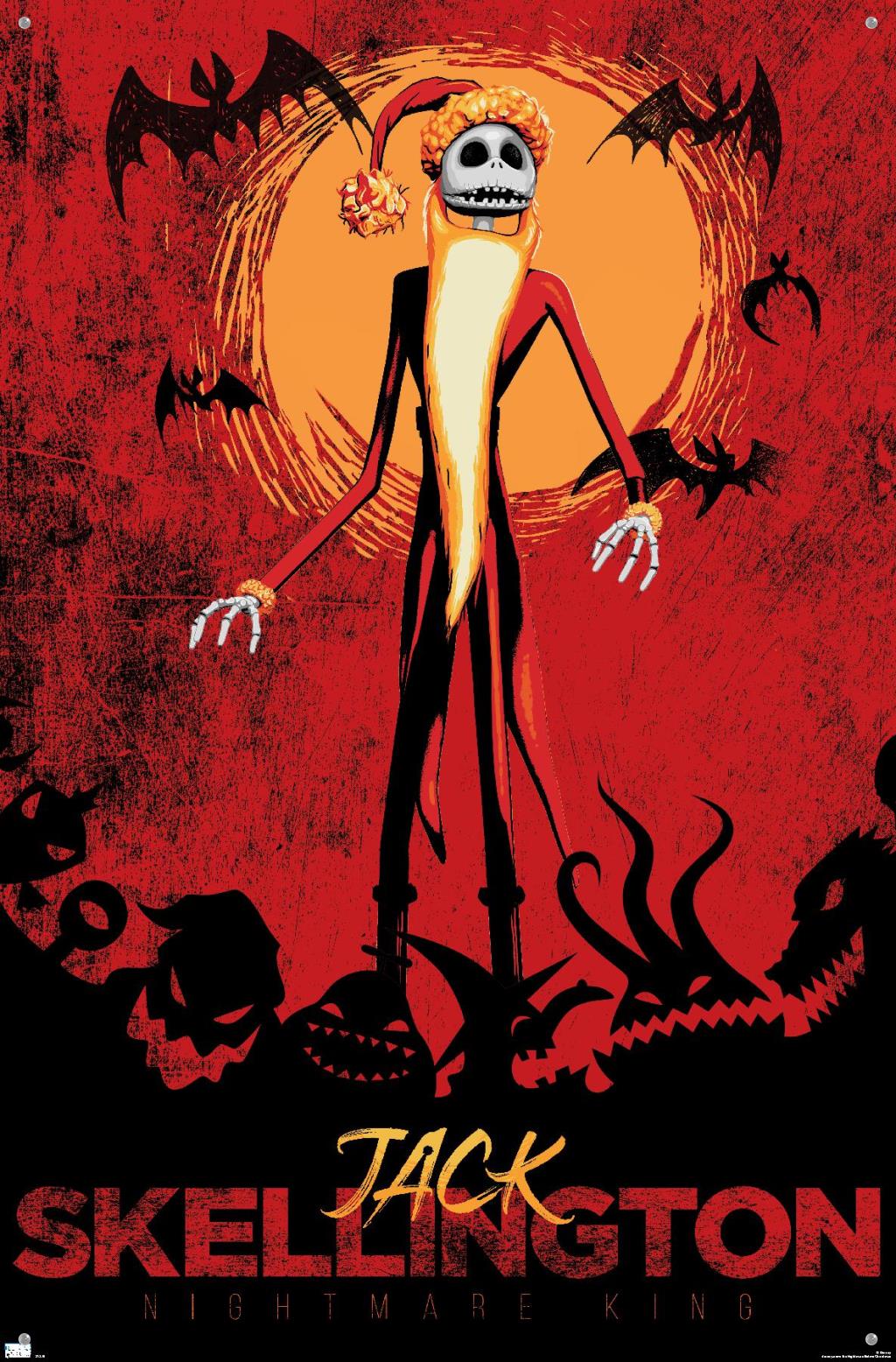 Disney Tim Burton's The Nightmare Before Christmas - Red Jack Wall Poster with Pushpins, 22.375" x 34"