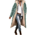 thumbnail image 1 of Veste Réversible, Manteau Long d'Hiver pour Femmes, Matelassé, Poches Zippées, Chaud, Élégant, Polyvalent, 1 of 8