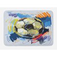 thumbnail image 1 of Soccer Bath Mat, Spherical Soccer Ball Illustration with Colorful Distressed Details in Motion Art, Non-Slip Plush Mat Bathroom Kitchen Laundry Room Decor, 29.5 X 17.5 Inches, Multicolor, Ambesonne, 1 of 2