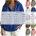 thumbnail image 3 of Teylalorva Womens Outerwear Jackets Classic Oversized Hooded Button Drawstring Pocket Pullover Sweatshirt Fall Winter Gray Size XL, 3 of 6