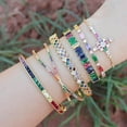 thumbnail image 2 of Gold Filled Baguette Cubic Zirconia Bracelet for Women and Teens - Rainbow Luxury jewelry - Tennis Style, 2 of 35