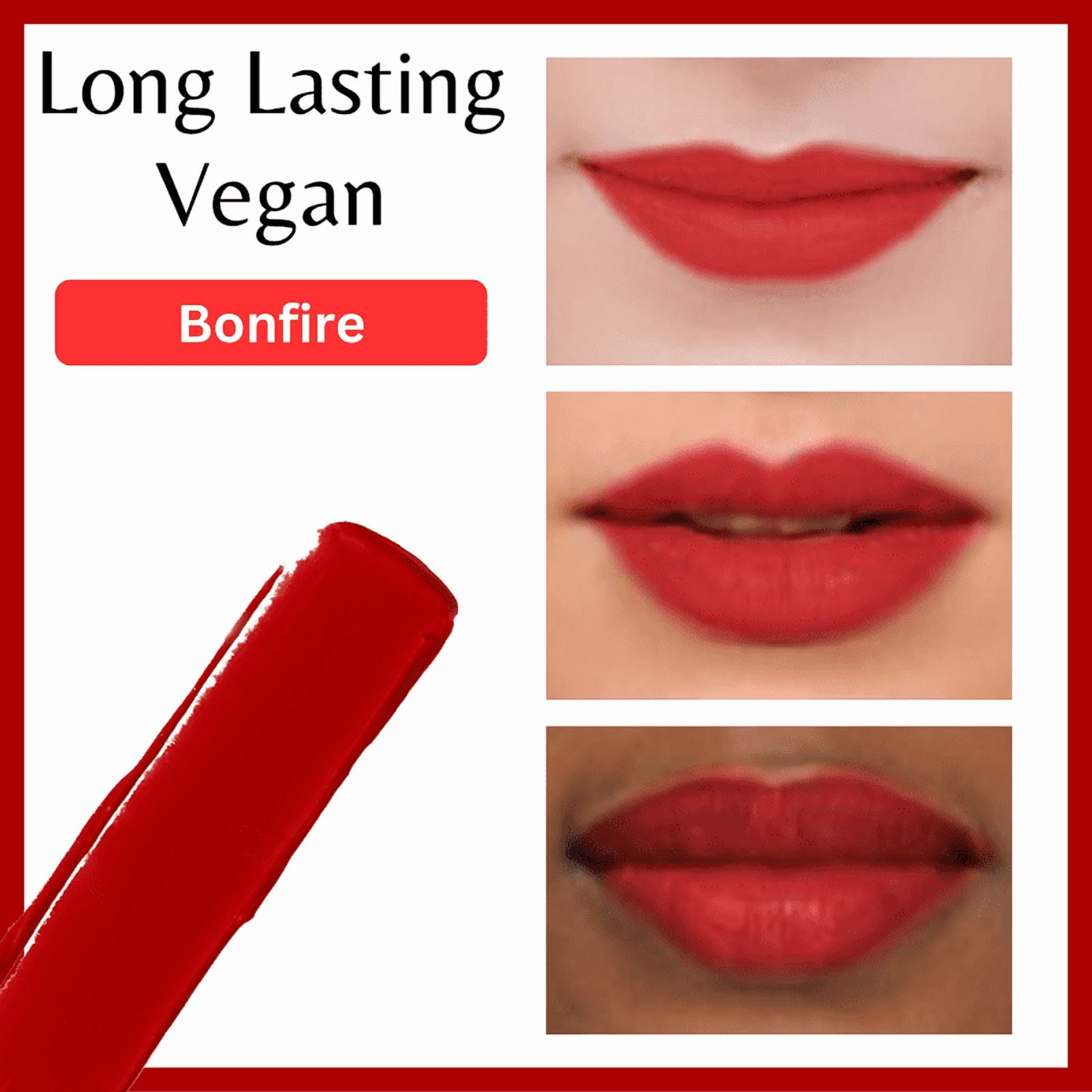 Red carpet - Liquid lipstick by SentiX, matte, High Coverage, Lightweight, Vegan, Paraben-Free, with Vitamin E