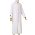 thumbnail image 2 of BLESSUME Men's Clergy Cassock Church Minister Robe Vestment for Pastor Black or White, 2 of 6