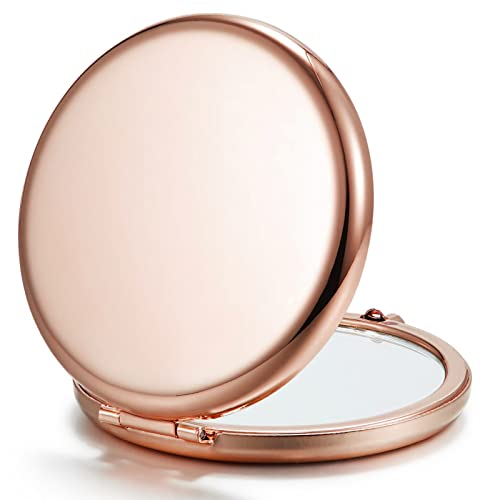 Getinbulk Compact Mirror for Purse, DoubleSided 1X/2X Magnifying Metal