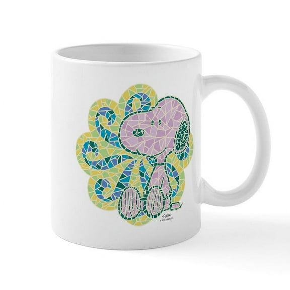 CafePress - Snoopy Mosaic Mugs - 11 oz Ceramic Mug - Novelty Coffee Tea Cup