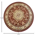 thumbnail image 5 of Merrick Lane Traditional Maidon 4' x 4' Persian Style Floral Medallion Motif Octagon Olefin Area Rug with Jute Backing in Burgundy, 5 of 7