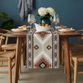 thumbnail image 2 of Brown Gray Boho Table Runner - 108 Inch Long, Kitchen Dining Table Runner Dresser Scarves, Southwestern Ethnic Abstract Geometric Farmhouse Decor for Coffee Tables Wedding Party Banquet, 2 of 8