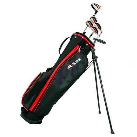 Ram Golf SGS Mens Left Hand Golf Clubs Starter Set with Stand Bag - Steel (Best Game Improvement Golf Clubs)