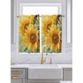 thumbnail image 2 of Tier Curtains 45 Inches Long, Sunflower Window Treatment Curtain Drapes, Yellow Spring Floral Botanical Window Half Privacy Curtains for Bedroom Bathroom, 42"x45", 2 Panels, 2 of 7