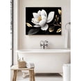 thumbnail image 6 of Gorgeous Flowers Wall Art for Living Room,Canvas Picture Wall Decor for Bathroom Bedroom,White Gold Floral Botanicals Black Painting Artwork for Office Kitchen Hallway Dining Room Home Decor 24"x32", 6 of 8