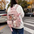 thumbnail image 3 of Mochila escolar de nailon con múltiples bolsillos para mujer, morral escolar impermeable para estudiantes, mochila Kawaii para ordenador portátil, 3 of 4