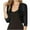 Black, variant on APEXFWDT Women's Lace Cardigan Open Front Short Shrug Elegant Sheer Floral Cropped Bolero Tops Ruffle Collar 3/4 Sleeve Cardigan