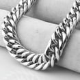 thumbnail image 4 of EOEMY Fashion 9/11/13/16/20/22mm Curb Cuban Link Chain Stainless Steel Mens Necklace-Silver-22mm-36Inch Or 91Cm, 4 of 5
