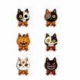 thumbnail image 2 of Halloween Wooden Cat Ornaments Vintage Spooky Black Cat Hanging Decorations With Bow Bell Halloween Party Indoor Home Tree Door Decor, 2 of 6