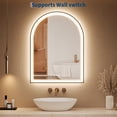 thumbnail image 1 of Dimmable LED Bathroom Mirror - 24x32 Inch Arched or Rectangular Vanity, Front & Backlight, Anti-Fog, Shatter-Proof, Memory Function, 3 Color Temperatures, Wall Mounted, 1 of 8